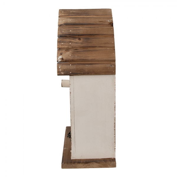 Vogelhaus beige braun aus Holz - Landhausstil